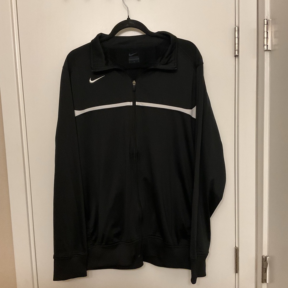 Nike Men's Black and White Track Jacket